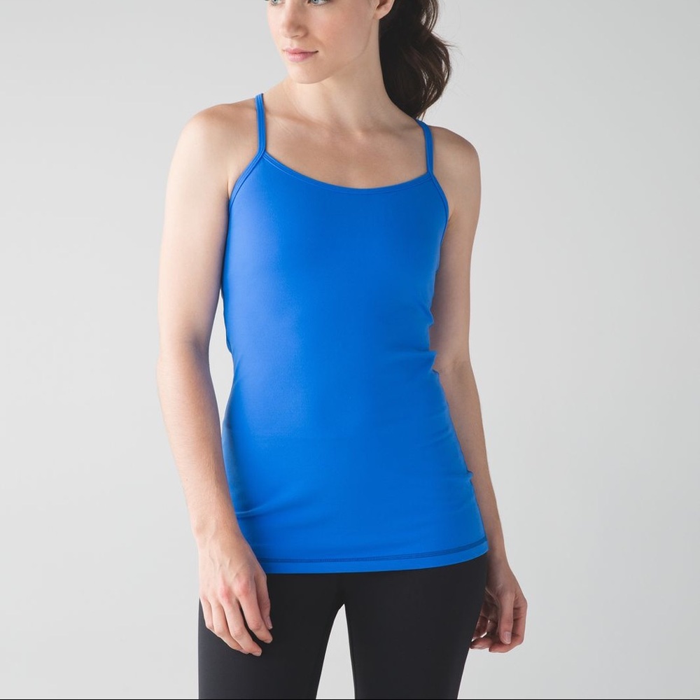Lululemon royal blue power y tank size 4